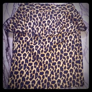 Peplum leopard print skirt